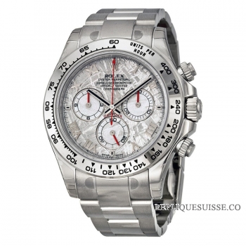 Réplique Rolex Cosmograph Daytona Meteorite Roman Cadran Oyster Bracelet 18k Montre En Or Blanc 116509MTAO