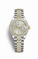 Copie Montre Rolex Datejust 28 Jaune Rolesor Oystersteel Or jaune 18 ct RBR Argent Cadran m279383rbr-0017