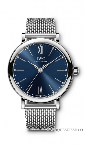 Réplique IWC Portofino Automatique 34 Cadran Bleu Femme IW357404