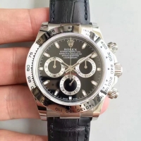 Réplique Rolex Daytona Black Diamond Oyster Bracelet en or blanc 18k Montre 116509BKDO