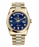 Rolex Day Date Or jaune Bleu cadran 118208 BDP