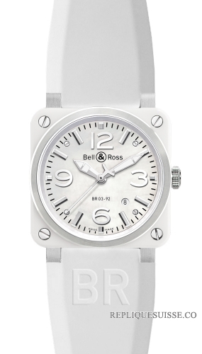 Bell & Ross BR 03-92 blanc Ceramic Rubber Automatique 42mm des hommes Montre Réplique