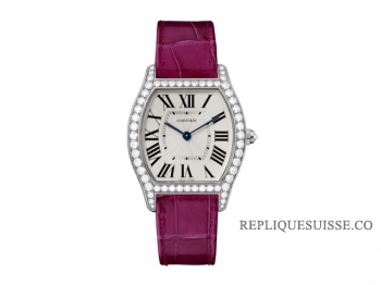 Cartier Tortue Argenteed Flinque Cadran montre Réplique Femme WA501009
