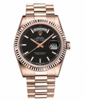 Rolex Day Date Rose Or Noir cadran 118235 BKSP