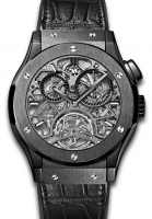 Hublot Classic Fusion Tourbillion All Noir Skeleton Dial Ceramique hommes Montre Réplique