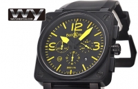 Bell & Ross BR01-94 Carbon Yellow Ltd Chronographe Montre Réplique