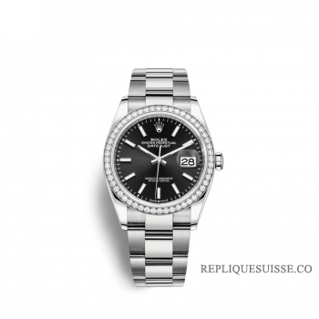Rolex Datejust 36 Oystersteel or blanc 18 ct M126284RBR-0008 cadran noir