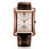 Piaget Emperador cadran argente cuir marron hommes