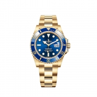 Rolex Submariner Date Or jaune 18 ct Lunette Cerachrom Bleue