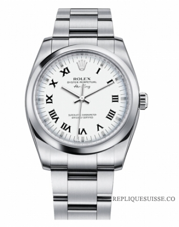 Réplique Rolex Air-King Domed Bezel argent cadran 114200 WRO Montre Repli 114200 WRO