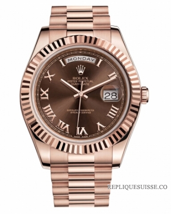 Réplique Rolex Day Date II President Pink or Brown cadran 218235 BRRP Mon 218235 BRRP