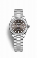 Copie Montre Rolex Datejust 28 Platinum RBR Gris fonce Cadran m279136rbr-0009