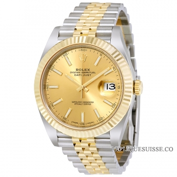 Réplique Rolex Datejust 126333 Champagne Dial acier et Or jaune 18 K Jubileo