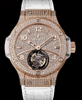 Hublot Big Bang Or blanc Tourbillon Full Pave Montre 345.PE.9010.LR.1704