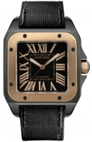 Cartier Santos 100 noir acier Rose Or W2020009 Montre Réplique