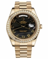 Réplique Rolex Day Date II President jaune or noir wave cadran 218348 BKW 218348 BKWAP