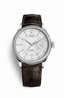 Copie Montre Rolex Cellini Date or blanc 18 ct 50519 Argent guilloche Cadran m50519-0012