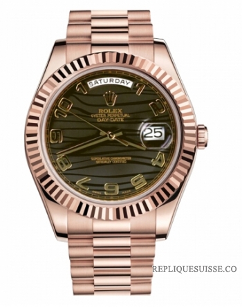 Réplique Rolex Day Date II President Pink or Brown wave cadran 218235 BRW 218235 BRWAP