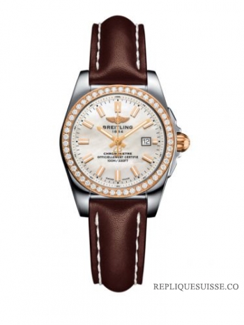 Breitling Galactic 29 Acier inoxydable / Or rose / Diamant / Perle / Veau (C7234853 / A791 / 484X / A12BA.1)