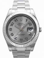 Rolex Datejust II Silver Arabic Dial Hommes 116334SAO Montre Réplique