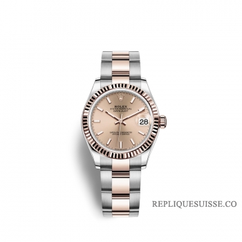 Rolex Datejust 31 Oystersteel Or Everose 18 ct M278271-0009 Rose Cadran couleur