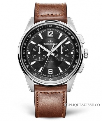 Copie Montre Jaeger-LeCoultre Polaris Chronographe Acier Inoxydable/Noir/Veau 9028471