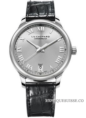 Chopard L.U.C. 1937 Classic Automatique argent Dial noir Cuir 168544-3002