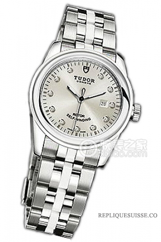 Tudor Glamour Date Blanc 11 Diamants Femme 53010W-68030W