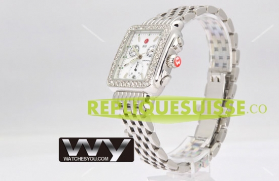 Michele Deco Diamant Inoxydable Dames MWW06A000028 Montre Réplique - Cliquez sur l'image pour la fermer