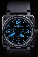 Bell & Ross BR01-94 LE Carbon bleu Ltd cuir Montre Réplique