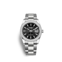 Rolex Datejust 36 Oystersteel or blanc 18 ct M126284RBR-0008 cadran noir
