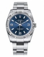 Réplique Rolex Air-King Blanc or Fluted Bezel bleu cadran 114234 BLAO Mon 114234 BLAO