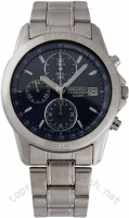 Seiko Chronographe acier bleu Hommes SND509 Montre Réplique