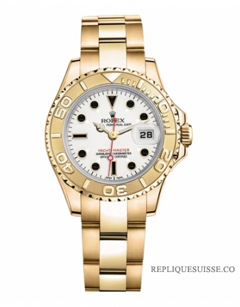 Rolex Yacht-Master Or jaune blanc cadran Dames 169628 W