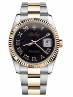 Réplique Rolex Datejust 36mm acier et or noir Sunbeam Dial 116233 BKSBRO