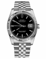 Réplique Rolex Datejust 36mm acier cadran noir Jubile Bracelet 116234 BKSJ