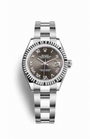 Copie Montre Rolex Datejust 28 Blanc Role ou Oystersteel Or blanc 18 carats Gris fonce Cadran m279174-0014