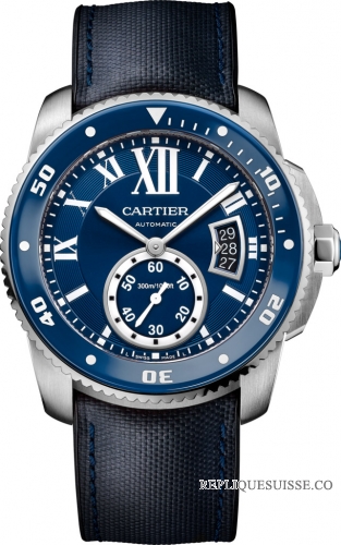 Calibre de Cartier Plongeur Bleu montre Réplique WSCA0010