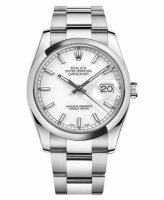 Réplique Rolex Datejust en acier de 36mm d?me lunette cadran blanc 116200 WSO