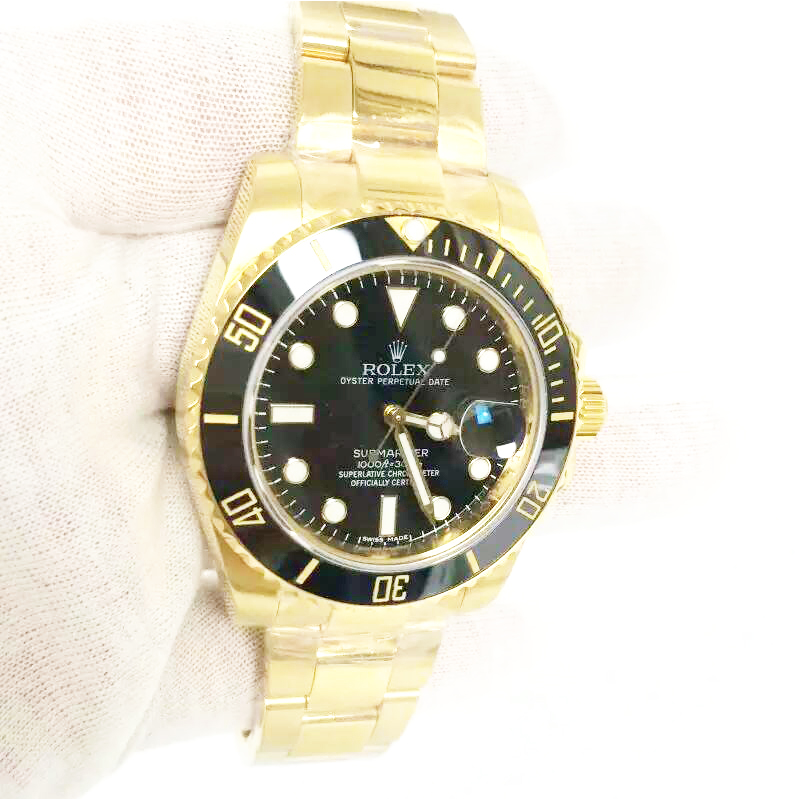 Réplique Rolex Submariner Date Jaune or noir Dial 116618LN