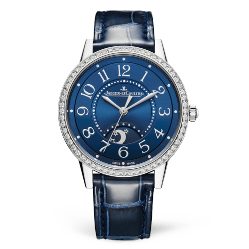 Copie Montre Jaeger-LeCoultre Rendez-Vous Nuit & Jour Moyen Acier Inox/Bleu/Alligator 3448480