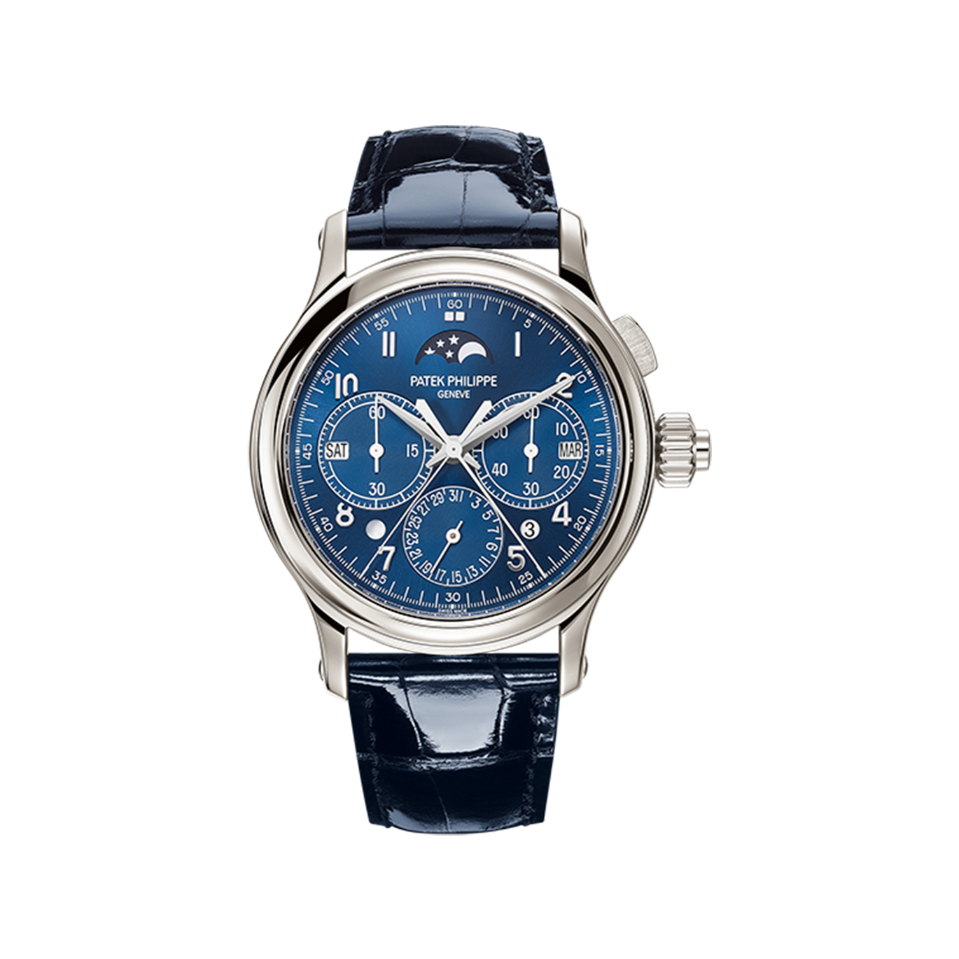 Patek Philippe - Chronographe a rattrapante, calendrier perpetuel, 5372, platine / bleu, 5372P-001 Montres Copie