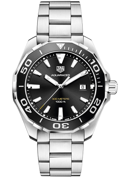 Copie Montre Tag Heuer Aquaracer 300M Quartz Cadran Noir Hommes WAY101A.BA0746