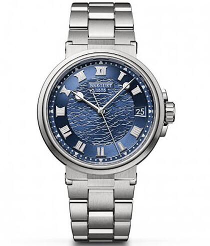 Réplique Breguet Marine 5517 Cadran Bleu Or Blanc 5517BB/Y2/BZ0