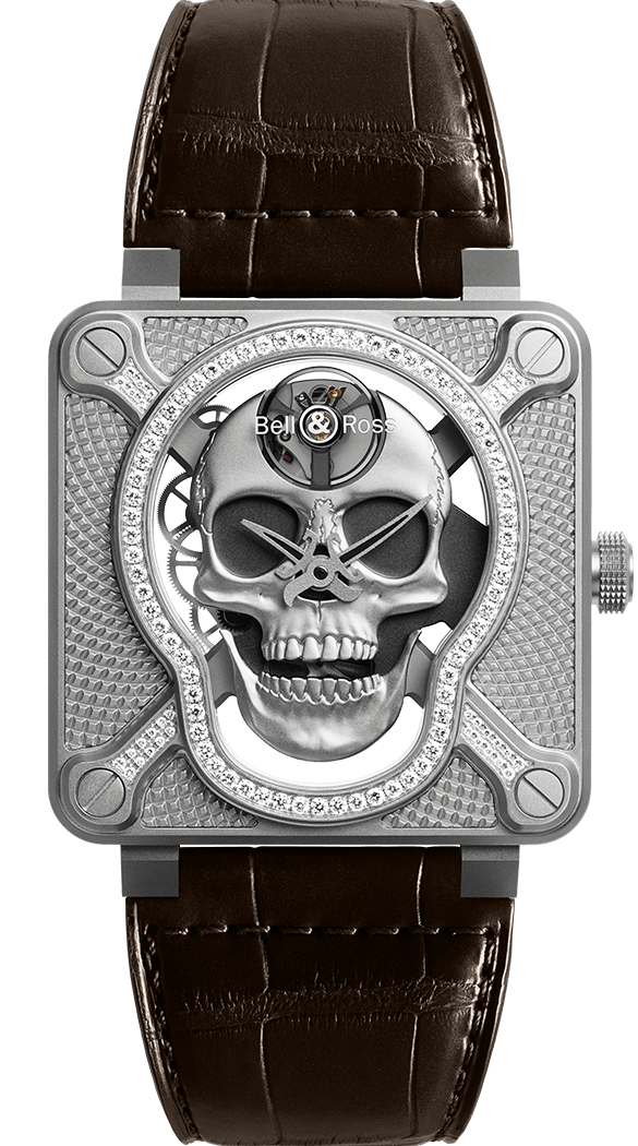 Réplique Montre Bell & Ross Aviation Instruments Montre pour homme en edition limitee BR01-SKULL-SK-LGD