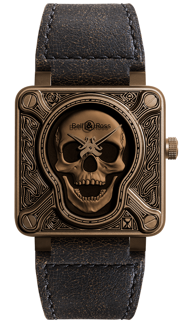 Réplique Bell & Ross BR 01 Burning Skull Bronze 46 mm Montre Homme BR0192-BURNSK