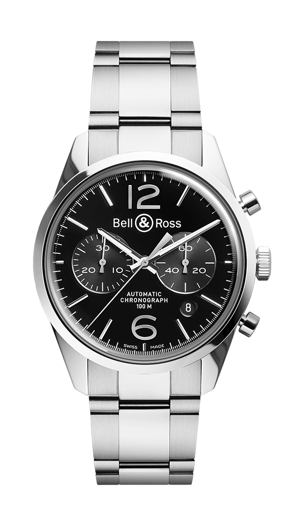 Bell Ross Vintage BR Officer Acier Auto 41mm Bracelet Homme BRG126-BL-STSST