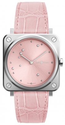 Copie de Bell & Ross Instruments BR-S Quartz Rose Diamant Aigle Montre BRS-EP-ST/SCR