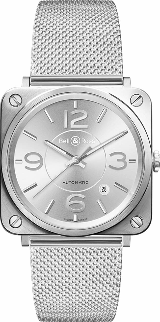 Réplique Bell & Ross Instruments Aviation Officier Argent BRS92-SI-ST/SST