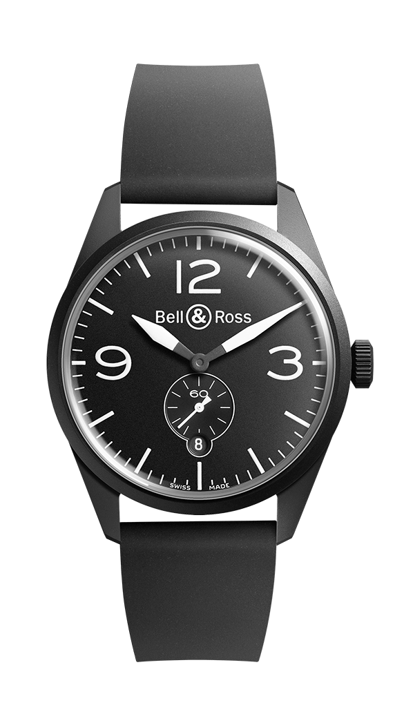 Réplique Montre Montre Bell & Ross BR 123 Original Bracelet Caoutchouc Carbone 41 mm BRV123-BL-CA/SRB